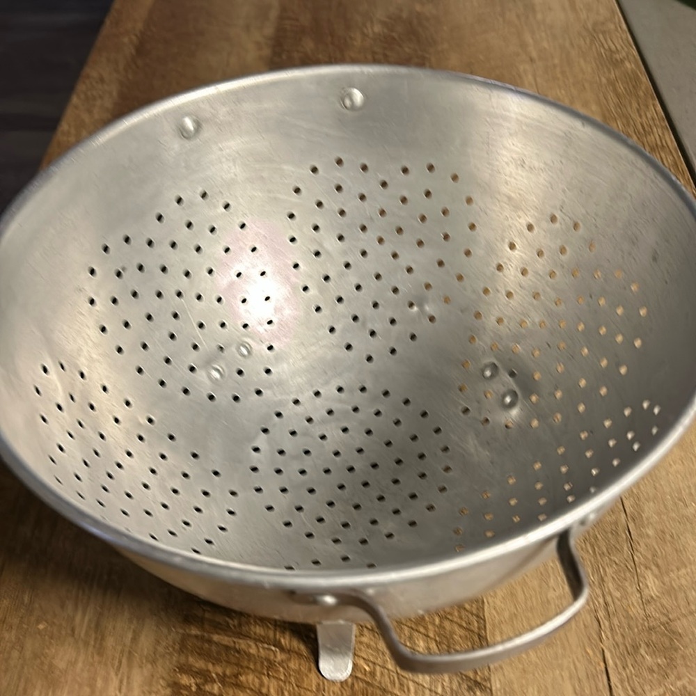 Two Rare Heart Design Vintage Aluminum Colanders